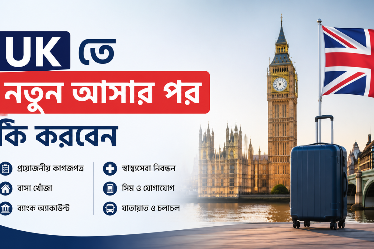 UK তে নতুন আসার পর কী করবেন: প্রথম ধাপ ও eVisa চেক
