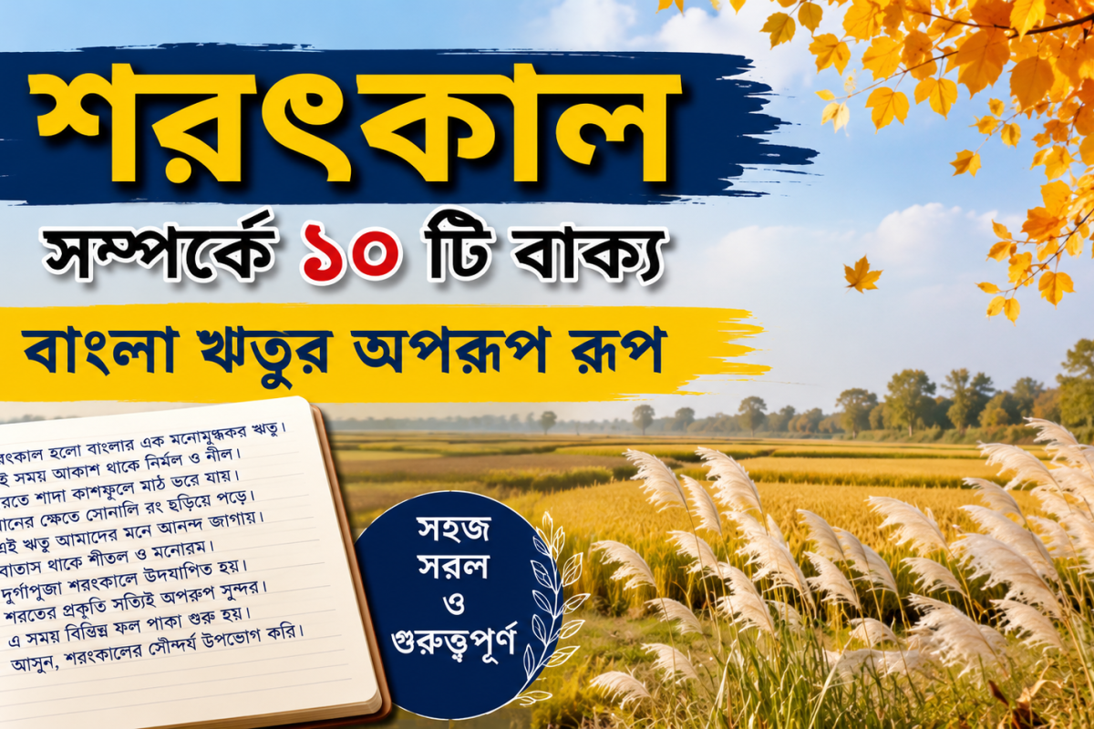 শরৎকাল সম্পর্কে ১০ টি বাক্য | বাংলা ঋতুর অপরূপ রূপ